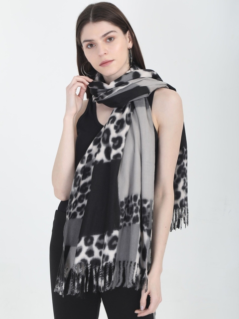 

FabSeasons Women Grey & Black Animal Printed Scarf