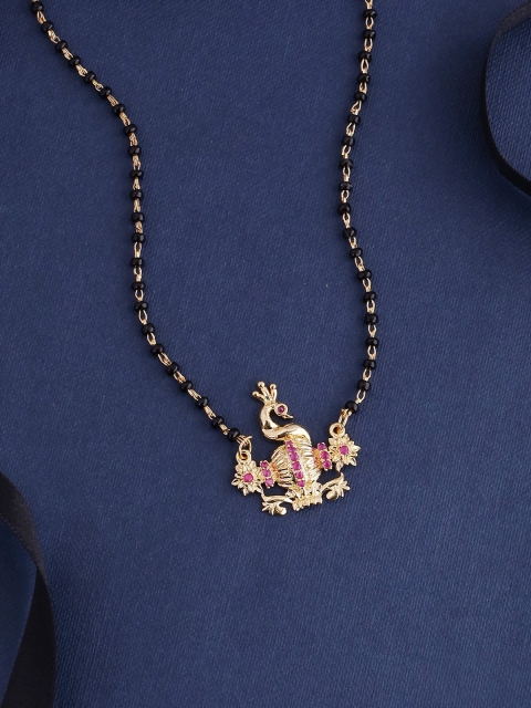 

Voylla Women Gold-Plated & Black Mangalsutra