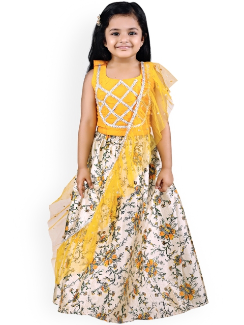 

LilPicks Yellow Ready to Wear Lehenga & Blouse with Dupatta