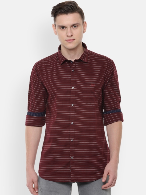 

Van Heusen Sport Men Maroon Slim Fit Striped Casual Shirt