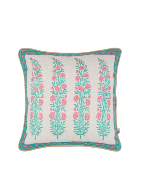 

Living Essence Blue Single Floral Square Cushion Cover