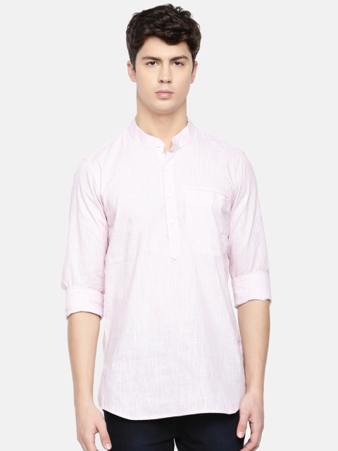 

Cross Court Men Pink Solid Straight Kurta