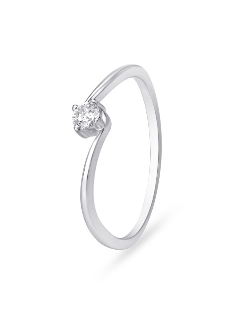 

Mia by Tanishq 14KT White Gold Diamond Ring for Women in Contemporary Design, Silver