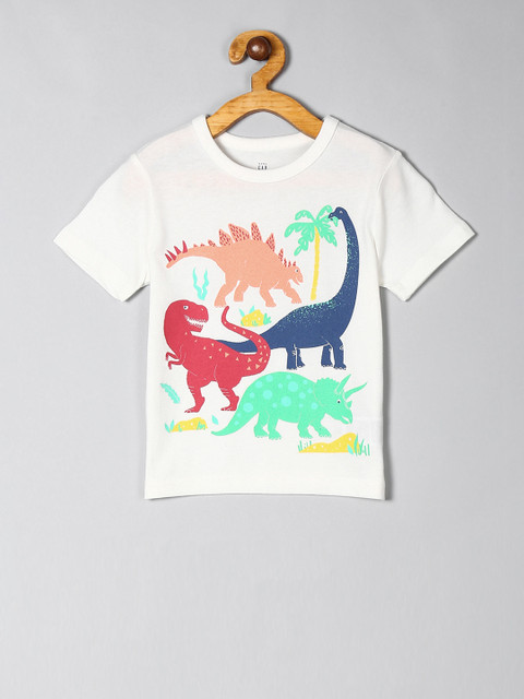 

GAP Boys White Printed T-shirt