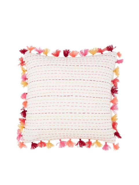 

Living Essence Multicoloured Set of Single Solid Square Cushion Covers, Multi