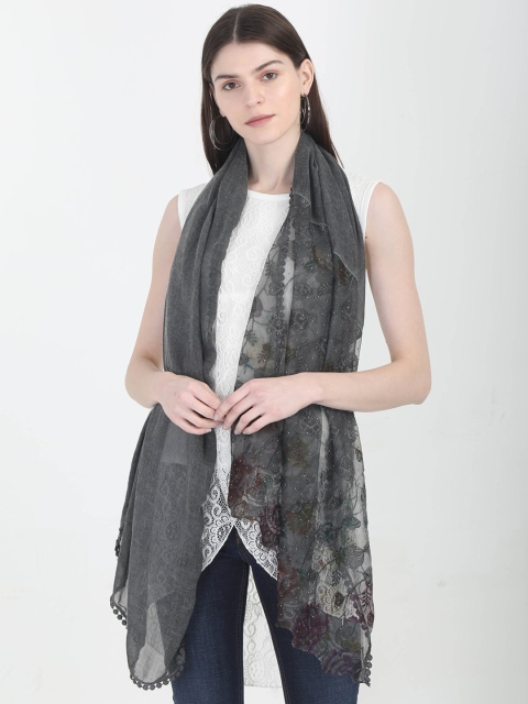 

FabSeasons Women Black Embroidered Scarf