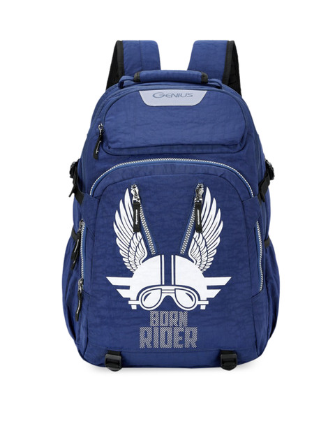 

Genius Unisex Blue Graphic Print 19inches Large Laptop Backpack