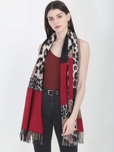 

FabSeasons Women Brown & Red Animal Printed Scarf