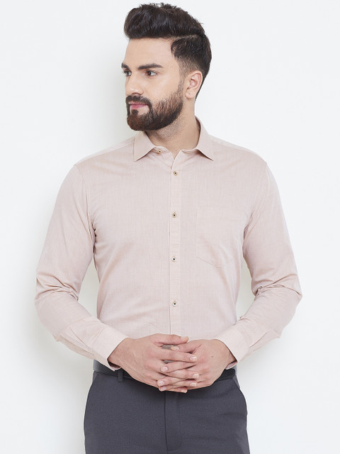 

Canary London Men Beige Smart Slim Fit Solid Semiformal Shirt