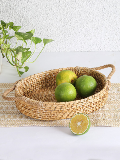 

House This Beige Cane Kitchen Storage Basket