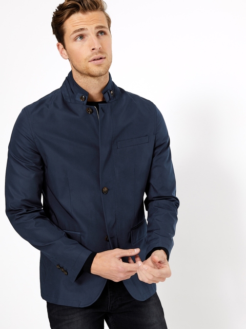 

Marks & Spencer Men Navy Blue Slim Fit Solid Bandhagala Blazer
