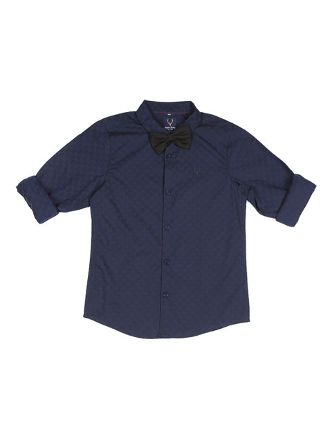 

Allen Solly Junior Boys Navy Blue Regular Fit Self Design Party Shirt