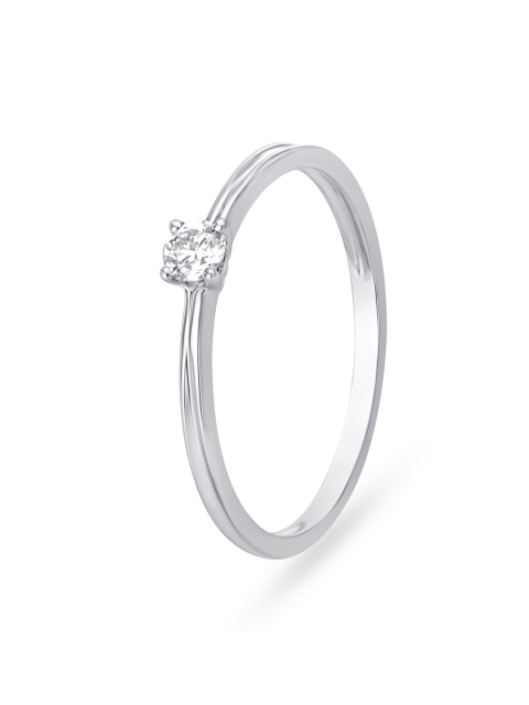 

Mia by Tanishq 14KT White Gold Diamond Ring for Women in Straight Design, Silver