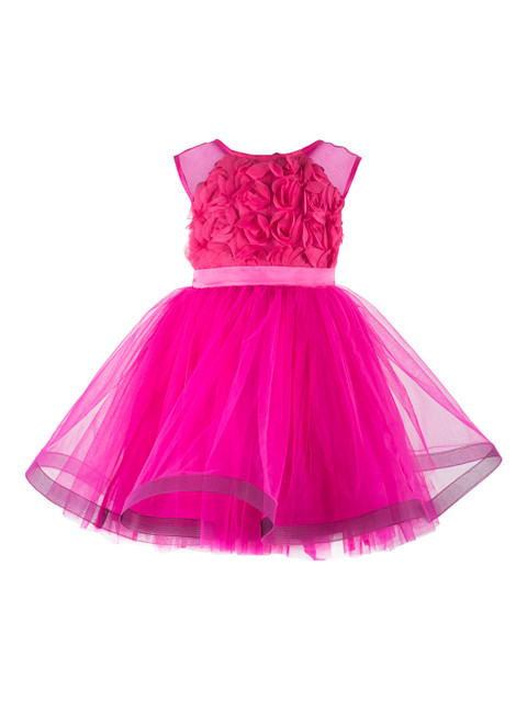 

Toy Balloon kids Girls Pink Solid Fit and Flare Dress
