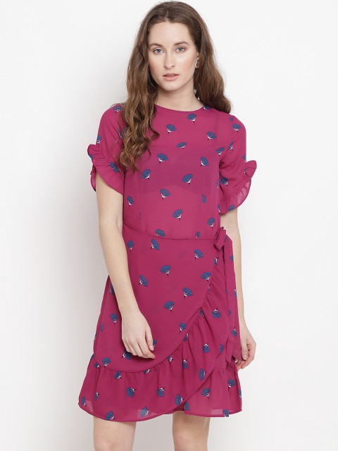 

Abiti Bella Women Printed Purple Fit and Flare Dress