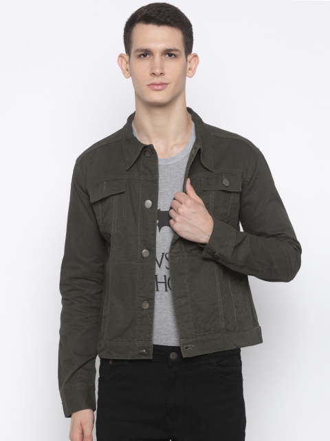 

Nick&Jess Men Green Solid Lightweight Jacket