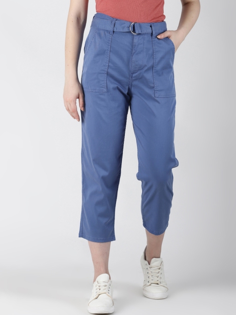 

Blue Saint Women Blue Regular Fit Solid Regular Trousers