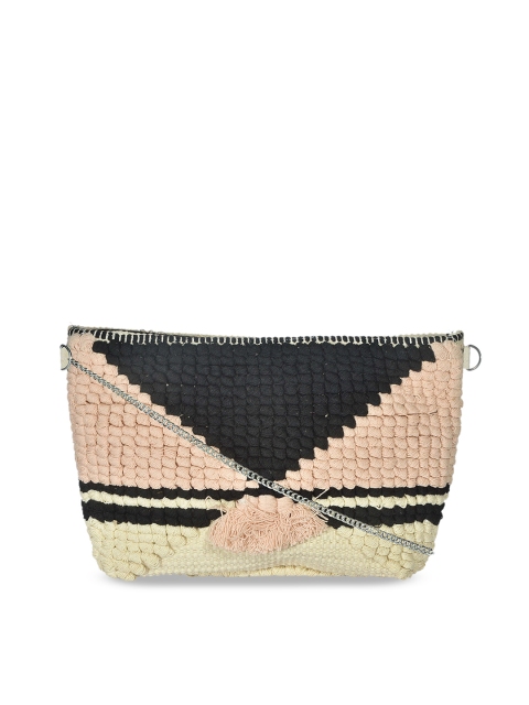 

Diwaah Beige & Black Self Design Sling Bag