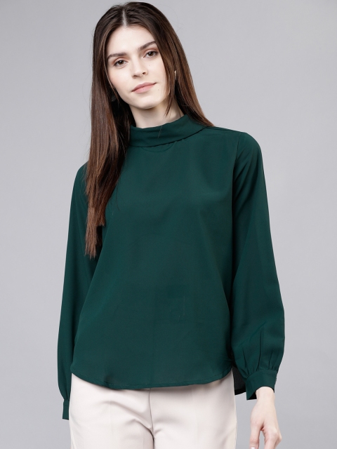

Tokyo Talkies Women Green Solid Top