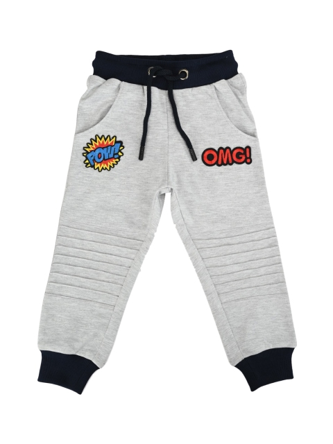 

Stupid Cupid Boys Grey Melange Solid Straight Fit Joggers