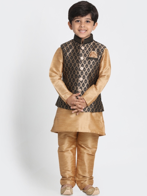 

VASTRAMAY Boys Beige Solid Kurta Set