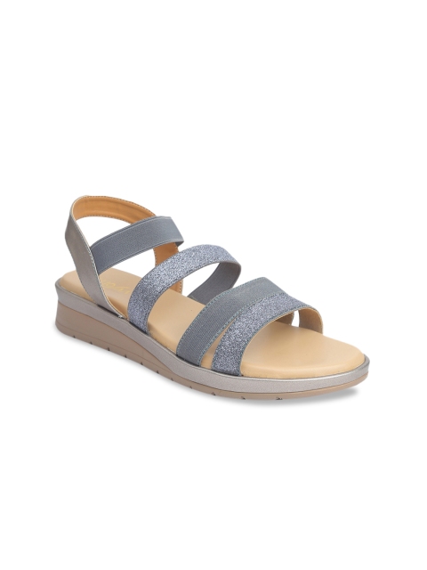 Women Grey Solid Sandals