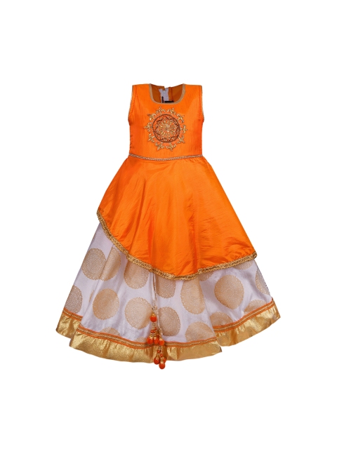 

Wish Karo Girls Orange Embellished Maxi Dress
