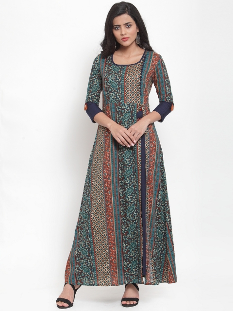 

Kiaasa Women Blue & Red Printed A-Line Kurta