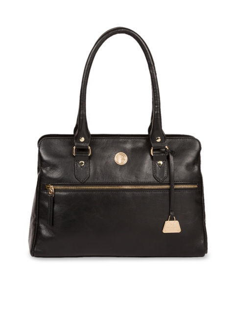 

PURE LUXURIES LONDON Women Black Solid Genuine Leather Poppy Shoulder Bag