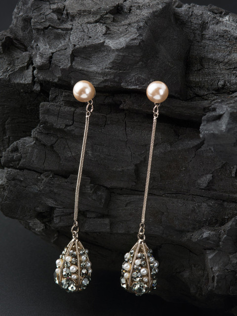 

E2O Silver-Toned Contemporary Drop Earrings