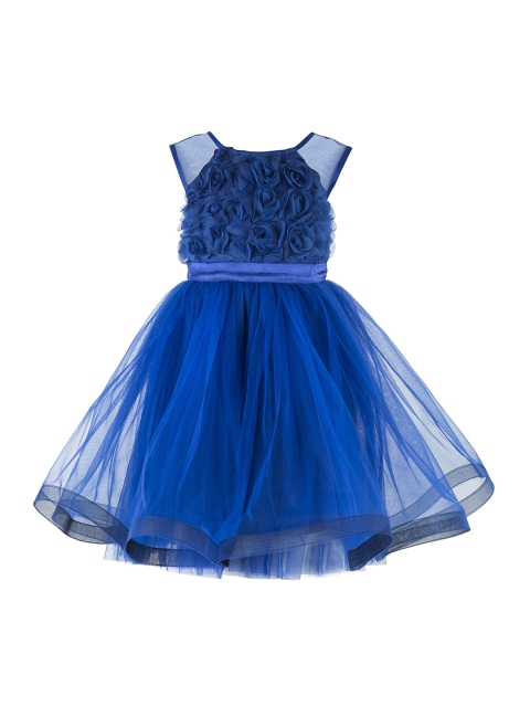 

Toy Balloon kids Girls Solid Blue Fit and Flare Dress