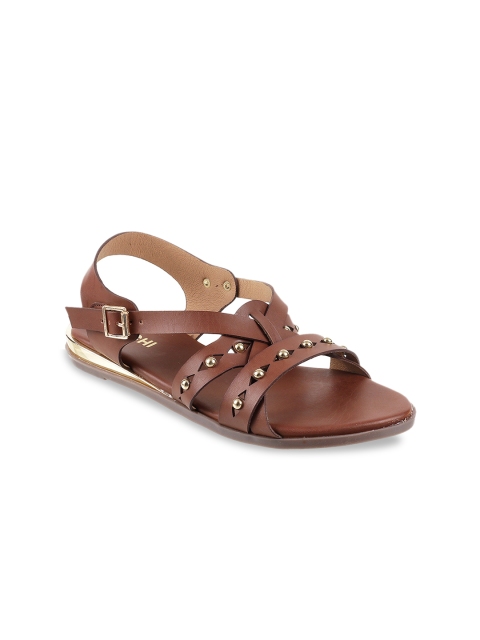 

Mochi Women Brown Solid Open Toe Flats