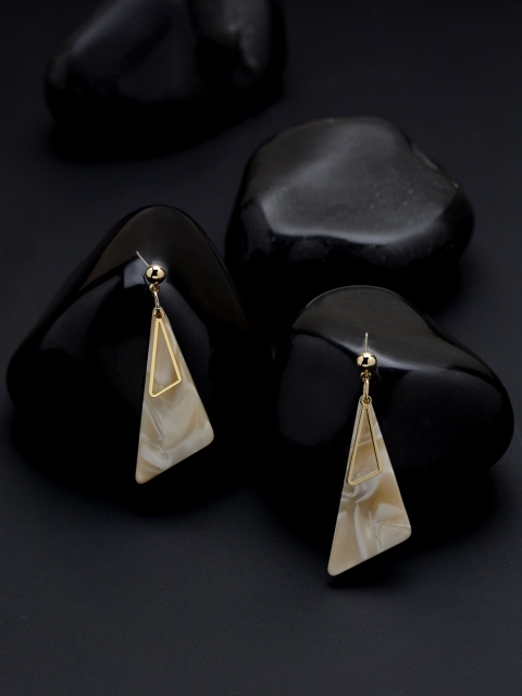 

E2O Women Gold-Plated Triangular Drop Earrings