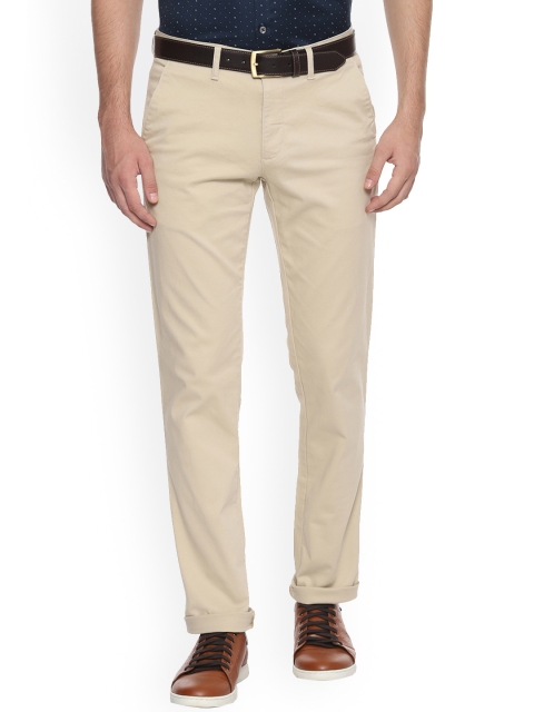 

Allen Solly Men Cream-Coloured Regular Fit Solid Regular Trousers