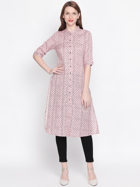 

RANGMANCH BY PANTALOONS Women Pink Printed Straight Kurta