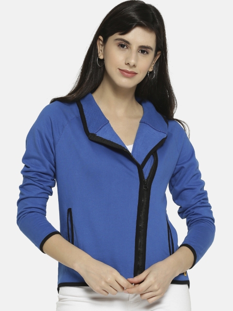 

Campus Sutra Women Blue Solid Tailored Jacket