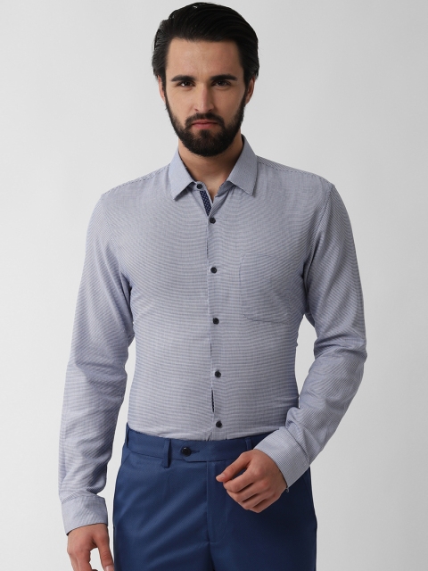 

Peter England Men Blue Slim Fit Checked Formal Shirt