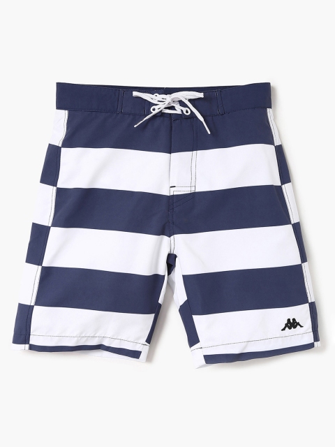 Kappa Boys Navy Blue & White Striped Swimming Shorts 8903732327303