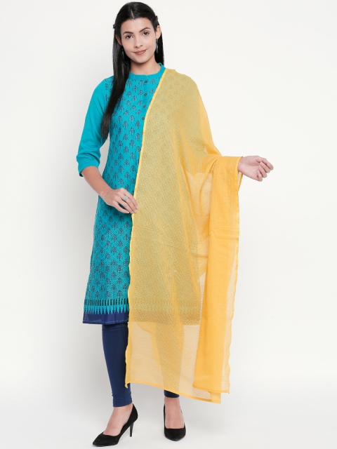 

RANGMANCH BY PANTALOONS Mustard Yellow Solid Dupatta