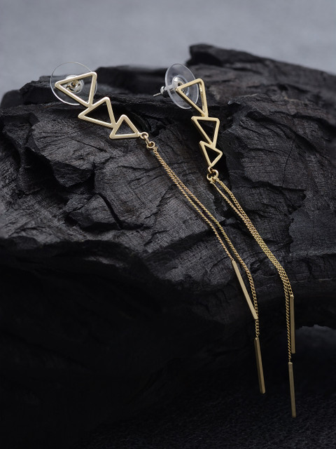 

E2O Women Gold-Plated Triangular Drop Earrings