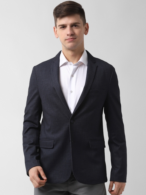 

Peter England Men Black Solid Slim-Fit Blazers