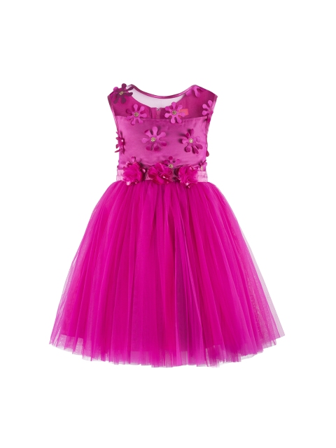 

Toy Balloon kids Girls Pink Solid Fit and Flare Dress
