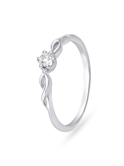 

Mia by Tanishq 14KT Gold Diamond Ring for Women in Braided Design, Silver