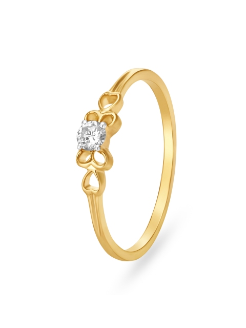 

Mia by Tanishq 14KT Gold Diamond Ring for Women in Bow & Hearts Design