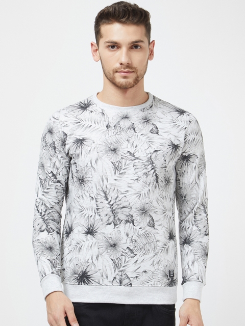 

Status Quo Men White & Black Printed Sweatshirt