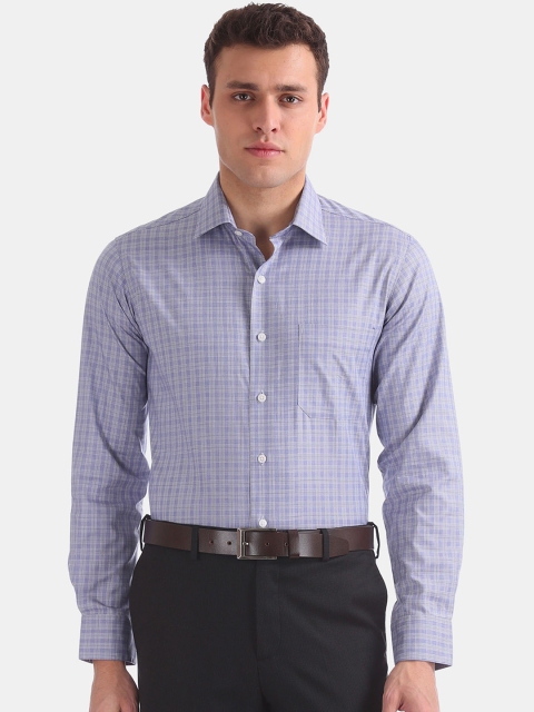 

Arrow Men Blue Regular Fit Checked Formal Shirt