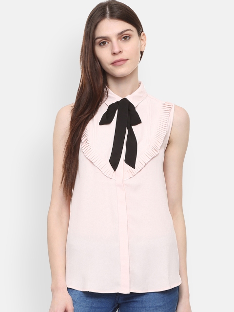 

People Women Pink Regular Fit Solid Casual Shirt