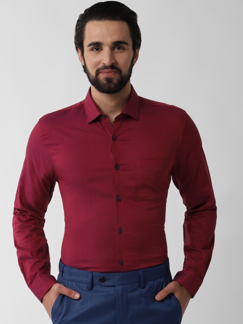 

Peter England Men Maroon Slim Fit Self Design Formal Shirt