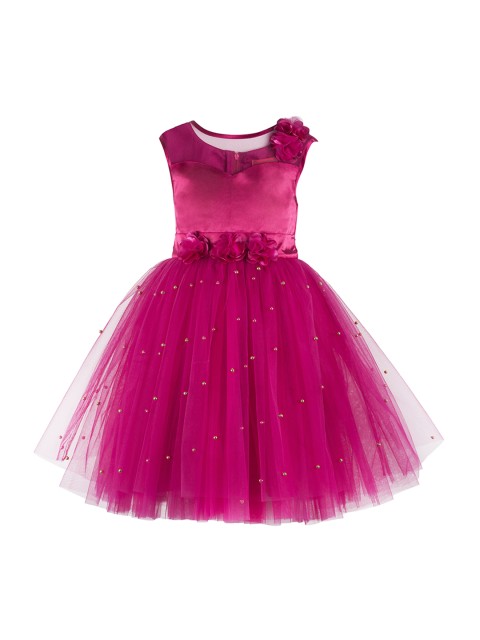 

Toy Balloon kids Girls Pink Solid Fit and Flare Dress