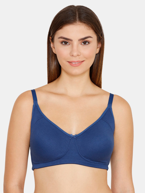 

Zivame Blue Solid Non-Wired Non Padded Everyday Bra ZI1883COREABLUE